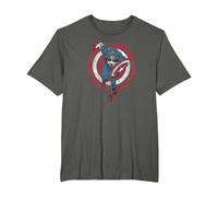 Marvel Captain America Shield Charge T-Shirt, Homme Grandes Tailles, Asphalte, 6X Tall