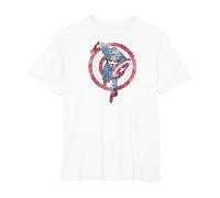 Marvel Captain America Shield Charge T-Shirt, Homme Grandes Tailles, Blanc, 5X Tall