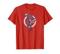 Marvel Captain America Shield Charge T-Shirt, Homme, Rouge, M
