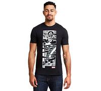 Marvel Captain America Vertical T-Shirt, Noir, S Men's