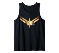 Marvel Captain Marvel Movie Gold Blue Logo Débardeur