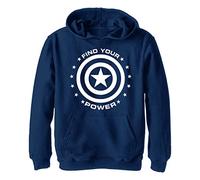 Marvel Captain Power, Sweat-Shirt À Capuche Unisexe Enfants ^ garçon, Marineblau Heather,
