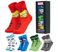 Marvel Chaussette pour Garçons, Lot de 5 Paires de Chaussettes Fantaisie, Ultra Doux et Comfy, Idee Cadeau pour Fans