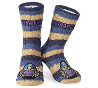 Marvel Chaussette Chausson Homme, Chaussettes Fantaisie en Polaire (Navy)