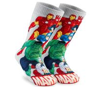 Marvel Chaussette Chausson Homme, Chaussettes Fantaisie en Polaire (Gris Aop)