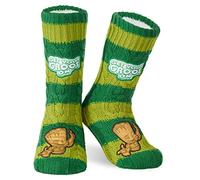 Marvel Chaussette Chausson Homme, Chaussettes Fantaisie en Polaire (Vert)
