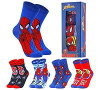 Marvel Chaussettes pour Garçons, Coffret de 5 Socks - Idée Cadeau Enfant (Bleu/Rouge, 30-35 EU)