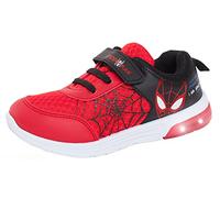 Marvel Chaussures de sport lumineuses Spiderman pour garçon - Lumières clignotantes - Pour la course à pied, rouge, 32 EU