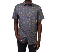 Marvel Fête Chemise à Bouton Bas, Charbon Deadpool Party, L Homme