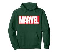 Marvel Classic Bold Logo Sweat à Capuche, Unisexe pour Adultes, Vert Forêt, L