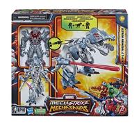 Marvel Mech Strike Mechasaurs, 4.5-Inch Ultron Primeval with T-R3X Mechasaur Action Figures, Super Hero Toys for Kids Ages 4 and Up