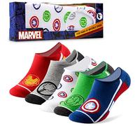 Marvel Coffret 5 Paires de Chaussettes Invisibles Sneaker Socks Avengers Idée Cadeau Homme Adolescent Garçon (Multi, 41-46)