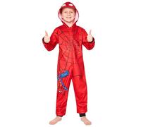 Marvel Combinaison Pyjama Enfant Garcon Pyjama Spiderman Avengers Surpyjama Grenouillère Garcon en Polaire 3-10 Ans (Rouge Spiderman, 3-4 Ans)