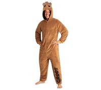 Marvel Combinaison Pyjama Homme - Grenouillère Adulte en Polaire - Onesie Adulte Ado Humoristique Groot Avengers S - XXXL (Brun, M)