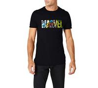 Marvel Comic Strip Logo T-Shirt, Noir, M Homme