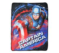 Marvel Comics Avengers Captain America Steve Rogers Shield Couverture 46 x 60 cm en polaire douce pour lit et canap
