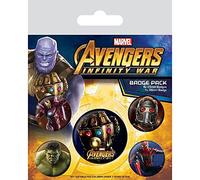 Marvel Comics Avengers Lot de badges de guerre infinie Multicolore 10 x 12,5 cm