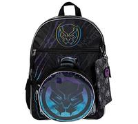 Marvel Comics Black Panther Ensemble sac à dos 5 pièces Noir, Black
