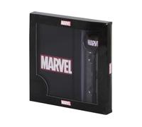 Marvel Comics-Coffret Cadeau avec Journal et Stylo à Bille Fashion, Noir