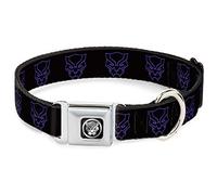 Marvel Comics Collier pour Animal Domestique avec Boucle de Ceinture de sécurité en métal Motif panthère Noire Avengers Noir/Violet 28 à 41,5 cm 2,5 cm de Large