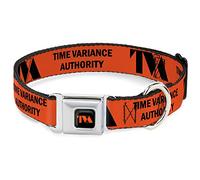 Marvel Comics Collier pour Animal Domestique avec Boucle de Ceinture de sécurité en métal Série Loki TVA Time Variance Authority Texte Orange Noir 40,6 à 58,4 cm de Large