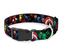 Marvel Comics Collier pour Animal Domestique Boucle en Plastique Marvel Universe Superhéros empilés 24,5 à 36,5 cm Largeur 1,3 cm