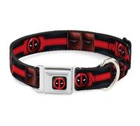 Marvel Comics Collier pour Chien avec Boucle de Ceinture de sécurité réglable en métal à dégagement Rapide, Ceinture Utilitaire Deadpool, 33 à 43,2 cm, 3,8 cm de Large, Taille S