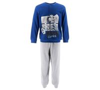 Marvel Comics Ensemble Pyjama Homme, Avengers en Coton, Haut Bleu à Manches Longues et Pantalon Gris, Collection Marvel Comics (FR/ES, Alpha/Lettres, TG, Taille Normale, Taille Normale, Bleu)