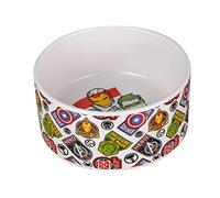 Marvel Comics Gamelle en céramique pour Chien Avengers de 15,2 cm | Bol pour Chien en céramique Blanche avec Personnages Officiels Marvel Avengers et Logo | Gamelle à Nourriture ou à Eau pour