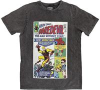 Marvel Comics - "Here Comes Daredevil" T-shirt unie homme/femme, lavage de pierres RO14469 (M) (Anthracite)