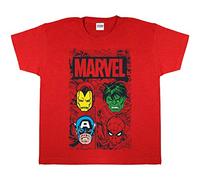 Marvel Comics Hero Faces T-Shirt, Enfants, 110-170, Rot, Merce Ufficialee