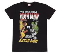 MARVEL COMICS Iron Man vs Doom Homme T-Shirt Manches Courtes Noir XL