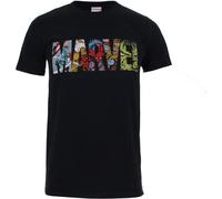 Marvel Homme Marvel T-shirt avec Logo Comic Strip T shirt, Noir, L EU