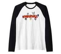 Marvel Comics Logo with Heroes Manche Raglan
