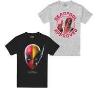 Marvel Comics Mens 2 Pack T-Shirts Deadpool Petit Male