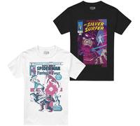 Marvel Comics Mens 2 Pack T-Shirts Surfer & Galact Medium Male