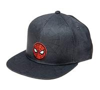 Marvel Casquette de baseball à bord plat avec logo Spiderman brodé et imprimé pour homme, Spiderman noir, Taille unique