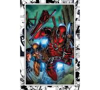 Marvel Comics - Poster "Wolverine & Deadpool" PM9460 (91,5 cm x 61 cm x 0,1 cm) (Rot/Blau/Gelb)