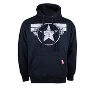 Marvel Comics Pull à Capuche Captain America Pour Homme - Motif Imprimé Logo Capitaine Amérique - Bleu Marine XL