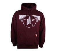 Marvel Comics Pull à Capuche Captain America Pour Homme - Motif Imprimé Logo Capitaine Amérique - Rouge Bordeaux XXL