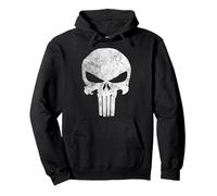 Marvel Comics Punisher Skull Symbol Distressed Sweat à Capuche, Unisexe pour Adultes, Noir, XL
