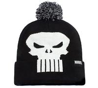 Marvel - Bonnet À Pompon Noir Logo Crâne De Punisher