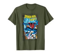 Marvel Comics Spider-Man 2099 Comic Cover 90s T-Shirt, Homme, Olive, M