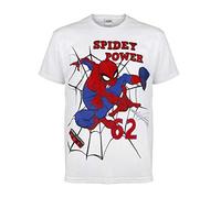 Marvel Comics Spider-Man Spider-Man Puissance Garçons T-Shirt Blanc 128 | Âge 2-13, Vêtements pour Enfants, Avengers Spiderman Top, Tout-Petit à Ados, garçons Anniversaire Idée Cadeau
