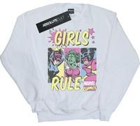 Marvel Comics - Sweat-shirt "Girls Rule" pour femme BI2069 (M) (Blanc)