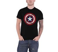 Marvel Comics T Shirt Captain America Distressed Shield Officiel Homme Size L