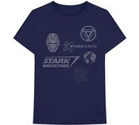 Marvel Comics - T-Shirt # XXL Unisex Blue # Iron Man Stark Expo [Import]