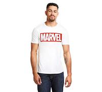 Marvel Bandes dessinées-Logo Core T-Shirt, Blanc, L Homme