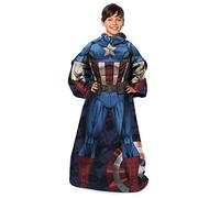 Marvel Couverture Confortable avec Manches, Jeune, 122 x 122 cm, Captain America