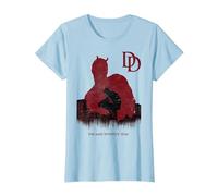 Marvel Daredevil A Man Without Fear is Broken Within T-Shirt, Femme, Bleu Céleste, S
